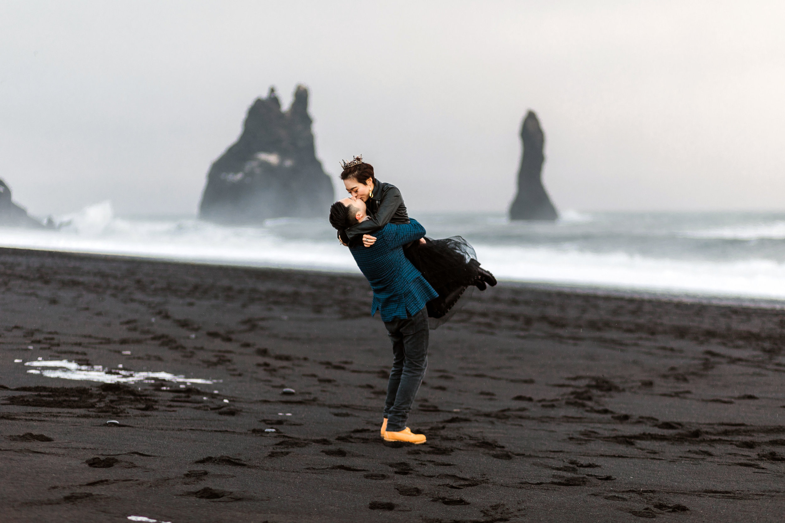 Best Destination Wedding Photographer Iceland Faroe Islands Greenland Scotland Black Sand Beach