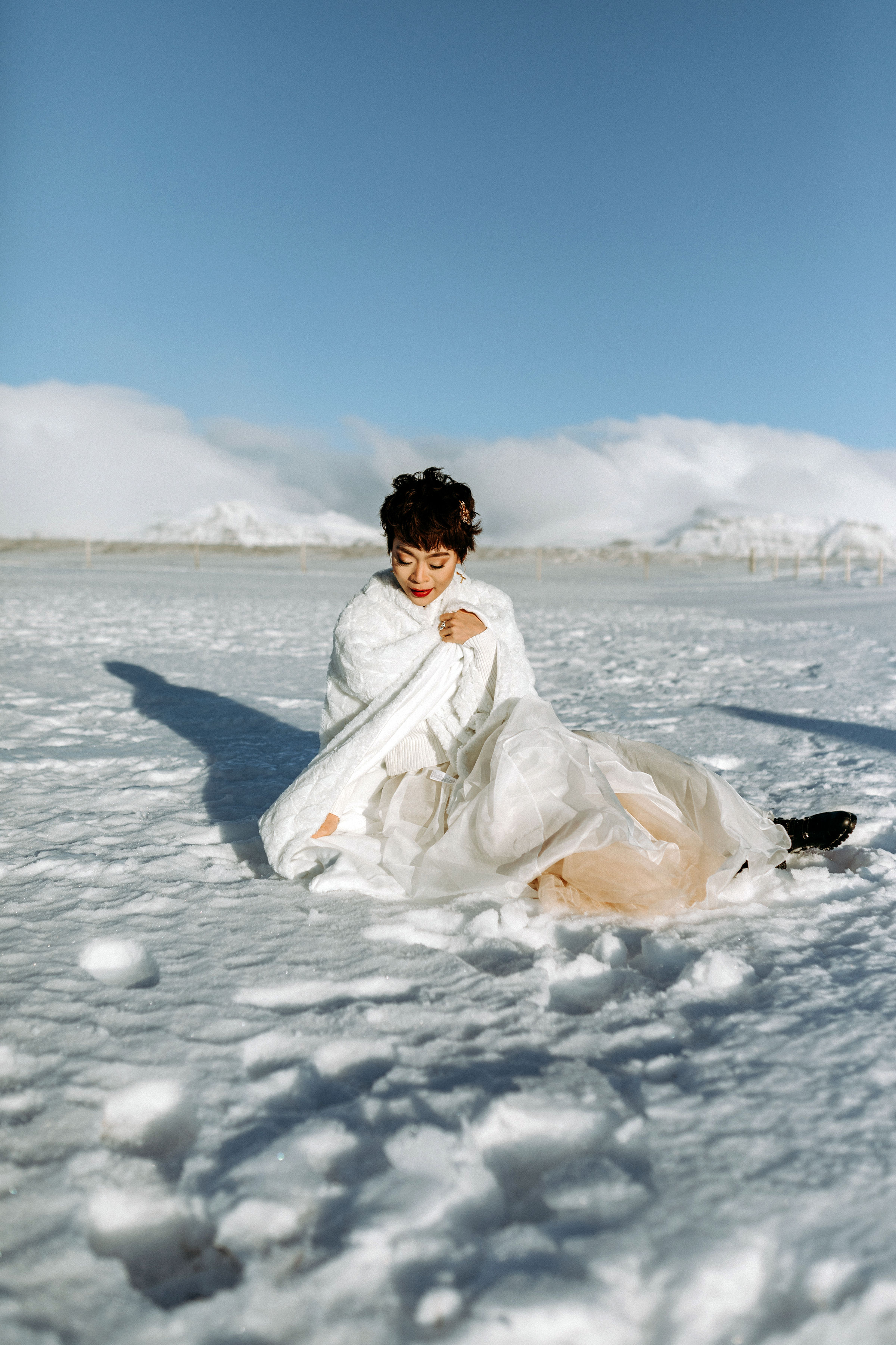 Iceland Elopement Photographer Búðir Black Church Snaefellsnes Peninsula bridal portrait
