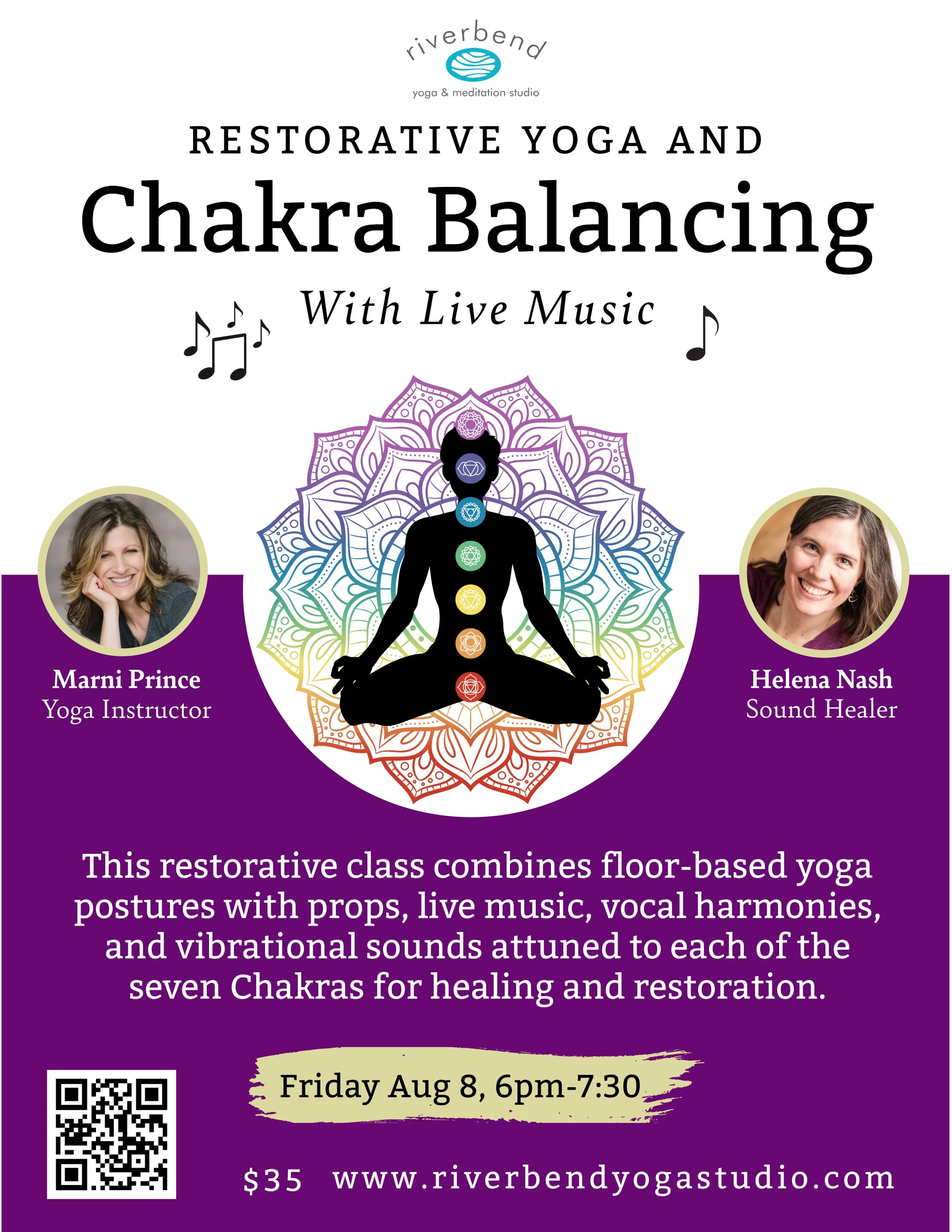 Restorative Yoga + Chakra Balancing with Live Music
