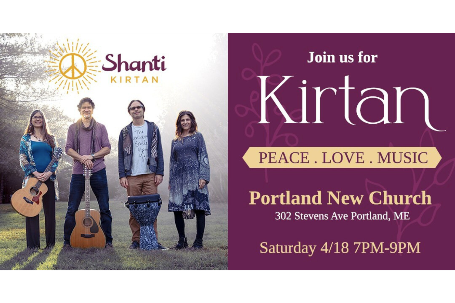 Shanti Kirtan - Empowering Peace Kirtan at PNC Maine Center for Sacred Arts