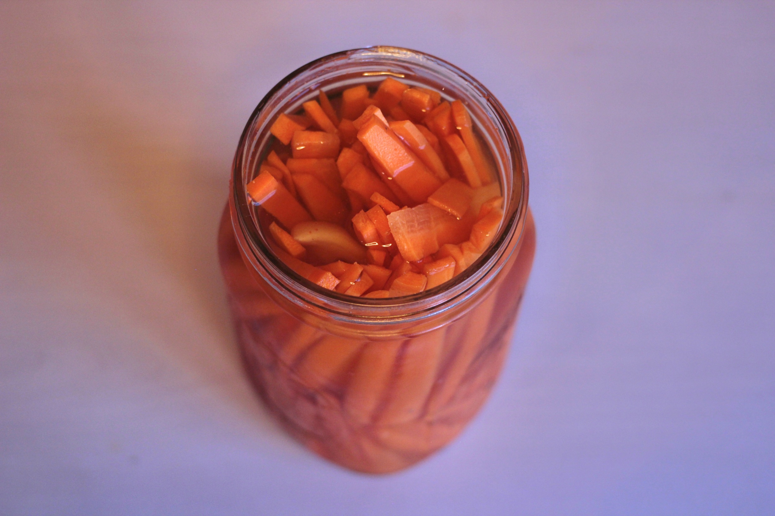 Submerge your carrots in brine.