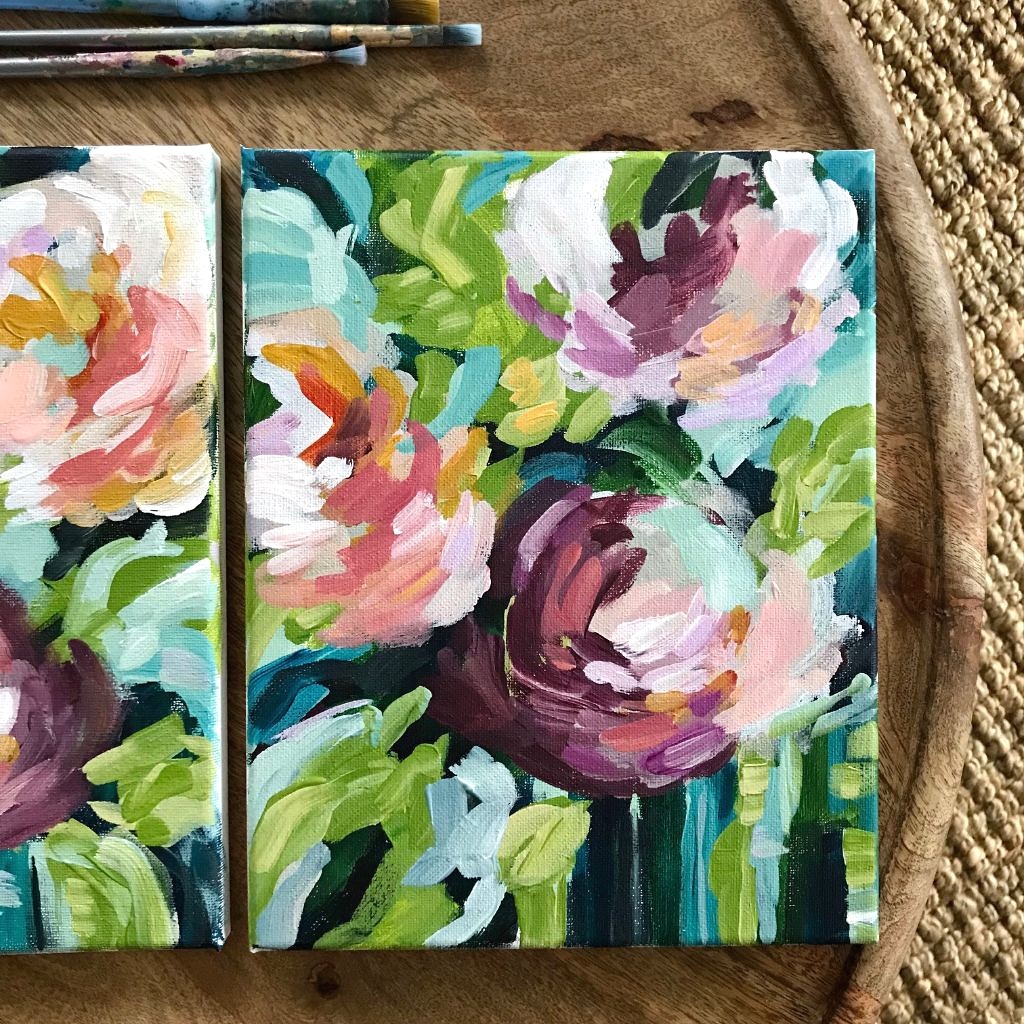 New Small Floral Paintings and Process Pictures — Elle Byers Art