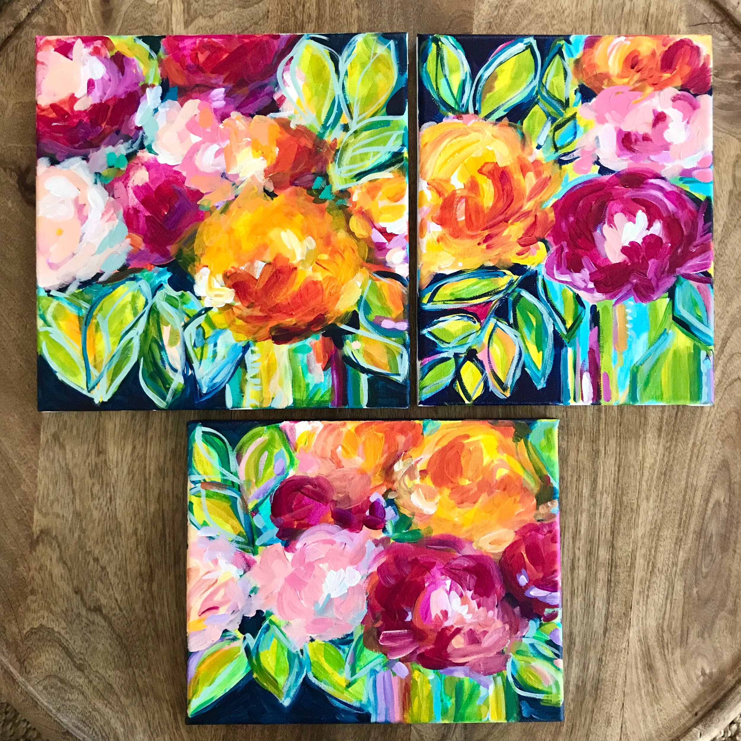 Learn How to Paint Easy Abstract Flowers on Canvas with Acrylic Paint ...