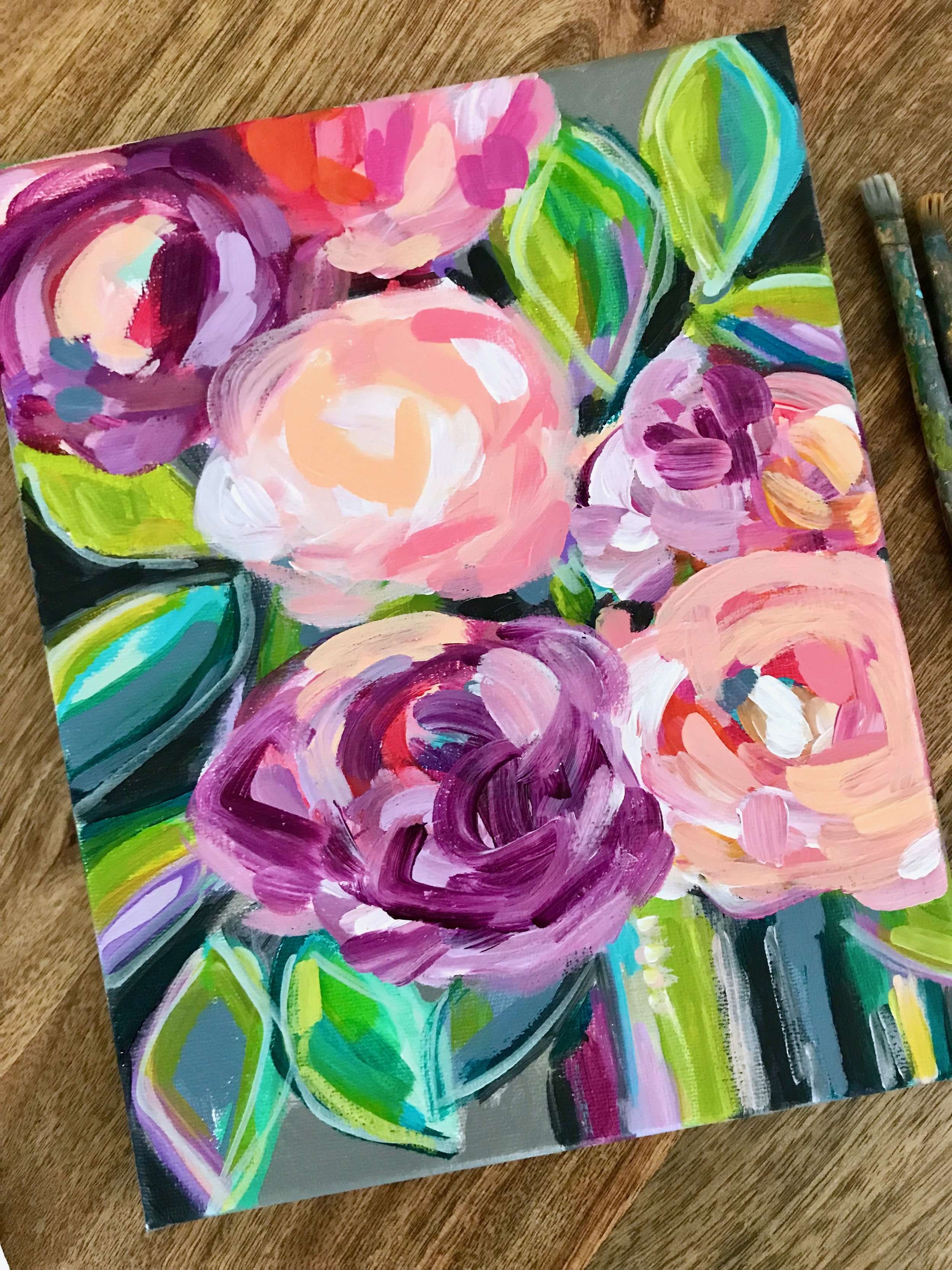 My Daily Painting And Easy Abstract Flower Painting Tutorials Step