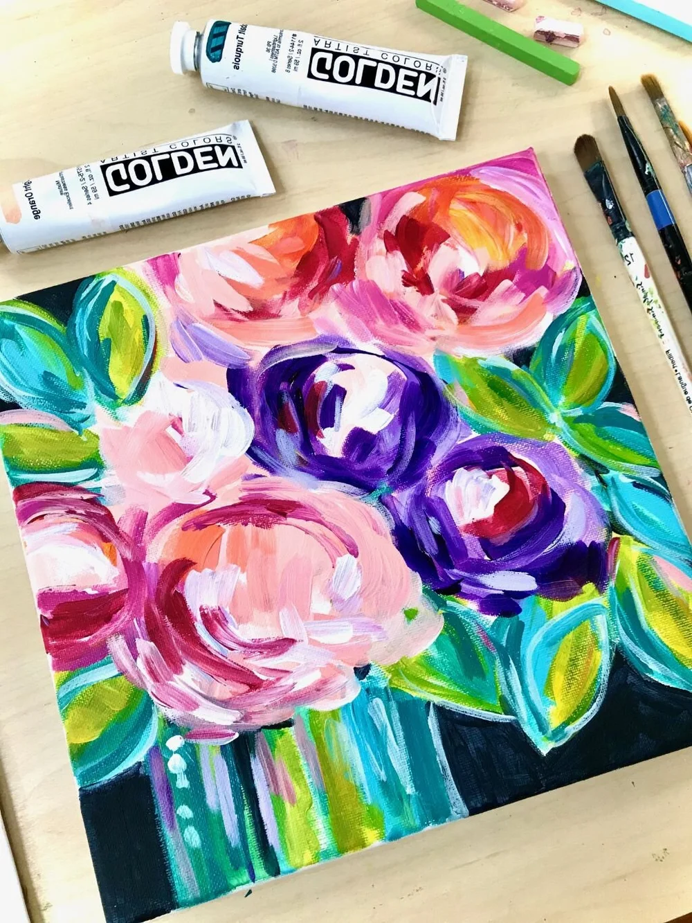 Easy Flower Painting Ideas for Beginners | Step by Step Acrylic ...