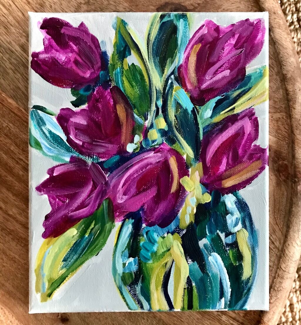 How To Paint Tulips Easy Flower