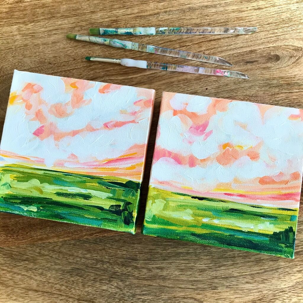 Easy Landscape Painting On Canvas With Acrylic Paint For Beginner