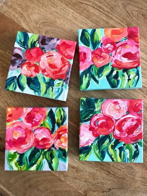 Easy Flower Painting Tutorials For Beginners Diy Art Elle Byers - Acrylic Paint Easy Flowers