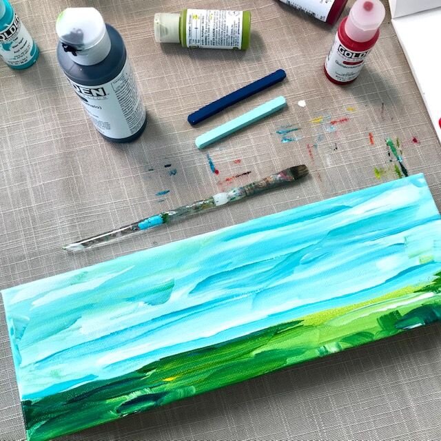 Easy Abstract Landscape Painting for Beginners: How to Paint a Small  Landscape on Canvas with Acrylic Paint — Elle Byers Art