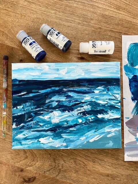 Acrylic Painting for Beginners Step by Step  How to Paint an Abstract  Seascape on Canvas — Elle Byers Art