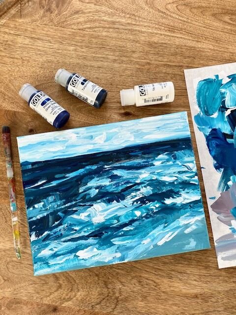 Acrylic Painting for Beginners Step by Step  How to Paint an Abstract  Seascape on Canvas — Elle Byers Art