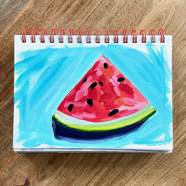 Sketchbook Painting  Practicing the Fundamentals of Acrylic Painting with  a Series of Fruit Studies — Elle Byers Art