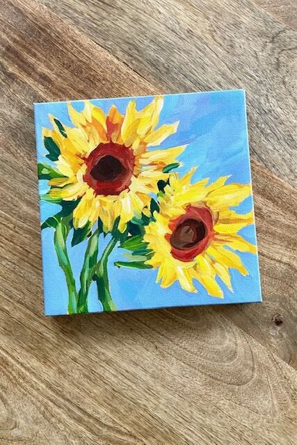How to Paint Sunflowers with Acrylic Paint  New Painting Class on