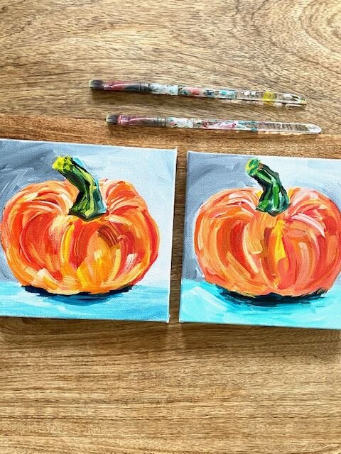 Paint a Pumpkin with Acrylic Paint on Canvas  Fall Painting Ideas and  Painting Tutorials for Beginners — Elle Byers Art