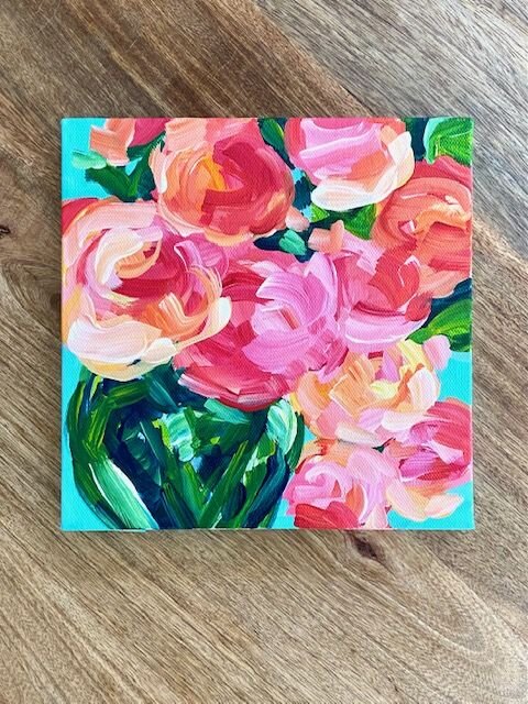 Original Flower Painting with Acrylic Paint on Canvas | Loose Floral  Artwork — Elle Byers Art