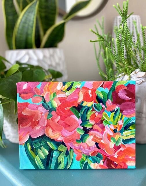 abstract flowers on canvas acrylic art painting elle byers.jpg