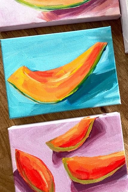 Acrylic Painting for Beginners | Painting a Still Life with Fruit Step ...