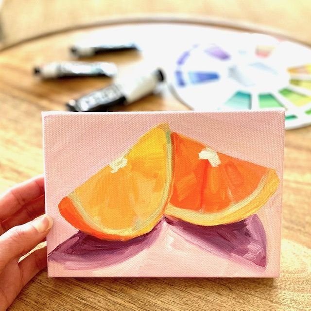 Orange Slices Still Life Painting Tutorial with Acrylic Paint Step by Step  — Elle Byers Art