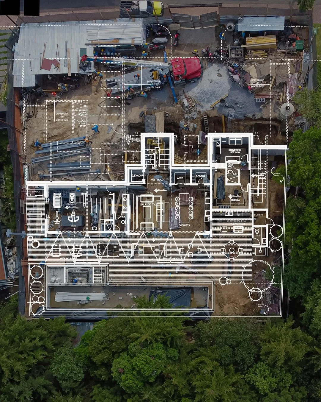 M&aacute;s de 1,300 m&sup2; de construcci&oacute;n comienzan a tomar forma desde sus cimientos, en un terreno con pendiente natural y vistas privilegiadas hacia la reserva verde de Acacias de Cayal&aacute;.
Un proyecto desafiante que avanza con preci