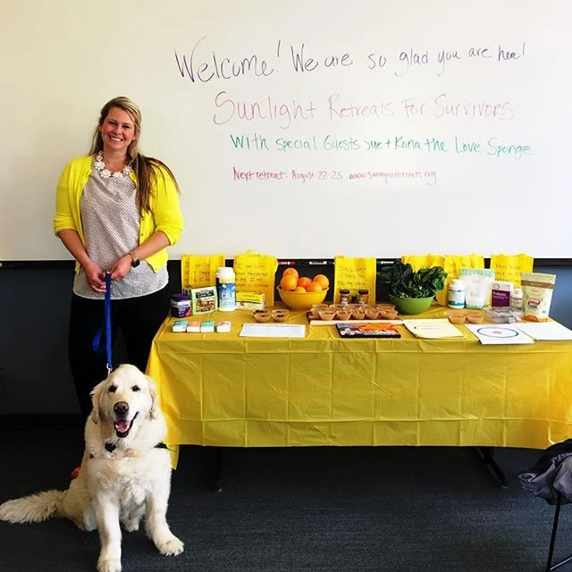 Our Sunlight Retreats for Survivors workshop this morning at SheExperience at USD was healing and powerful. Thank you to Sue Subkow, @loveonaleashsan + Dr. Shiva Ghaed for your amazing worksheets and wisdom. We will be hosting a free trauma workshop with Dr. Shiva on June 9th in the morning at @youbelongheresd. She will talk about the science of #trauma and #ptsd and how to cope and practice post-traumatic growth. We know it’s a tough subject so we will have pups from Love on a Leash and snacks to help put all feel at ease and open to learning that your symptoms are normal and you are not alone☀️#mentalhealthawareness #mentalhealthawarenessmonth