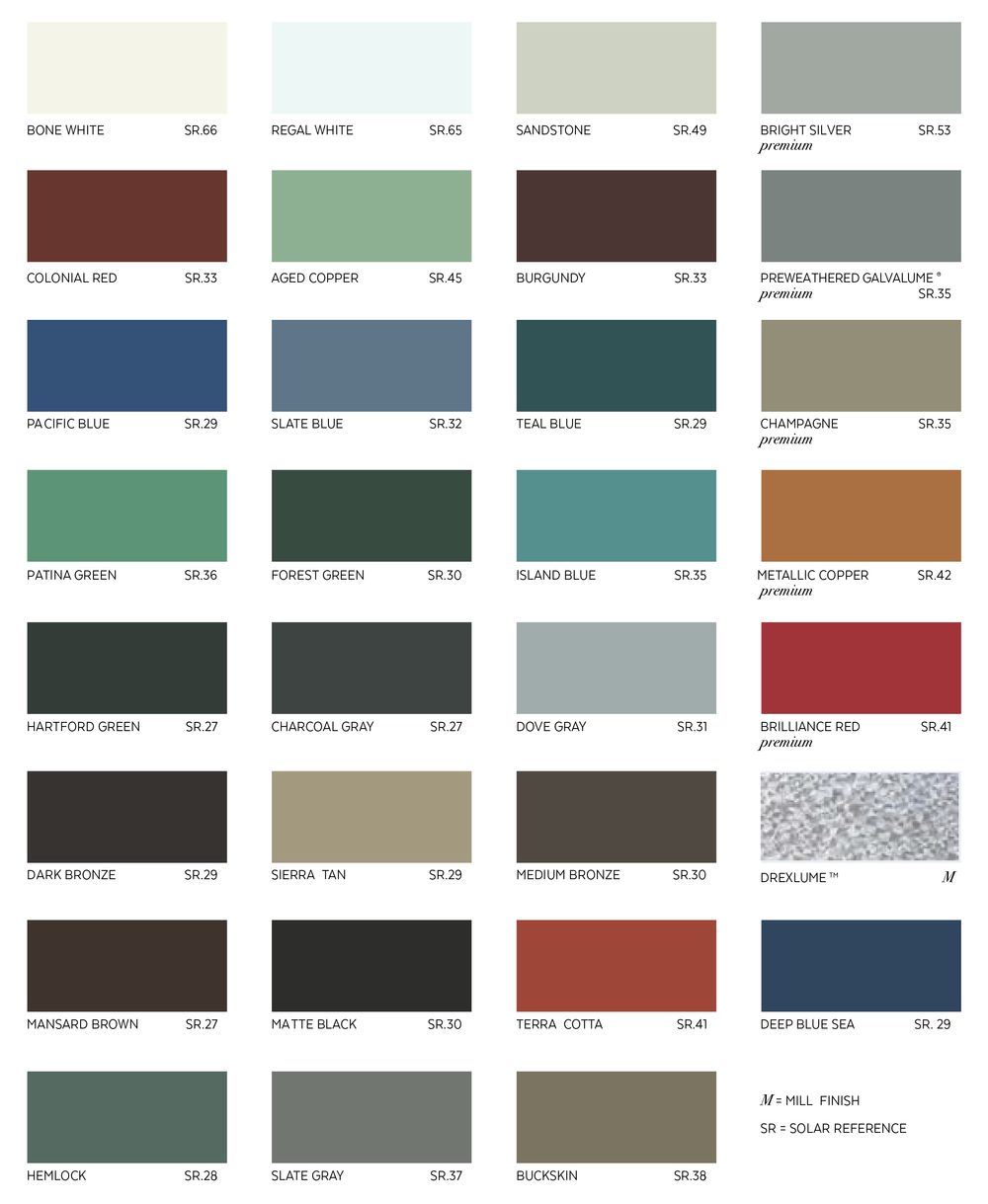 Color Chart — Architectural Metal Supply