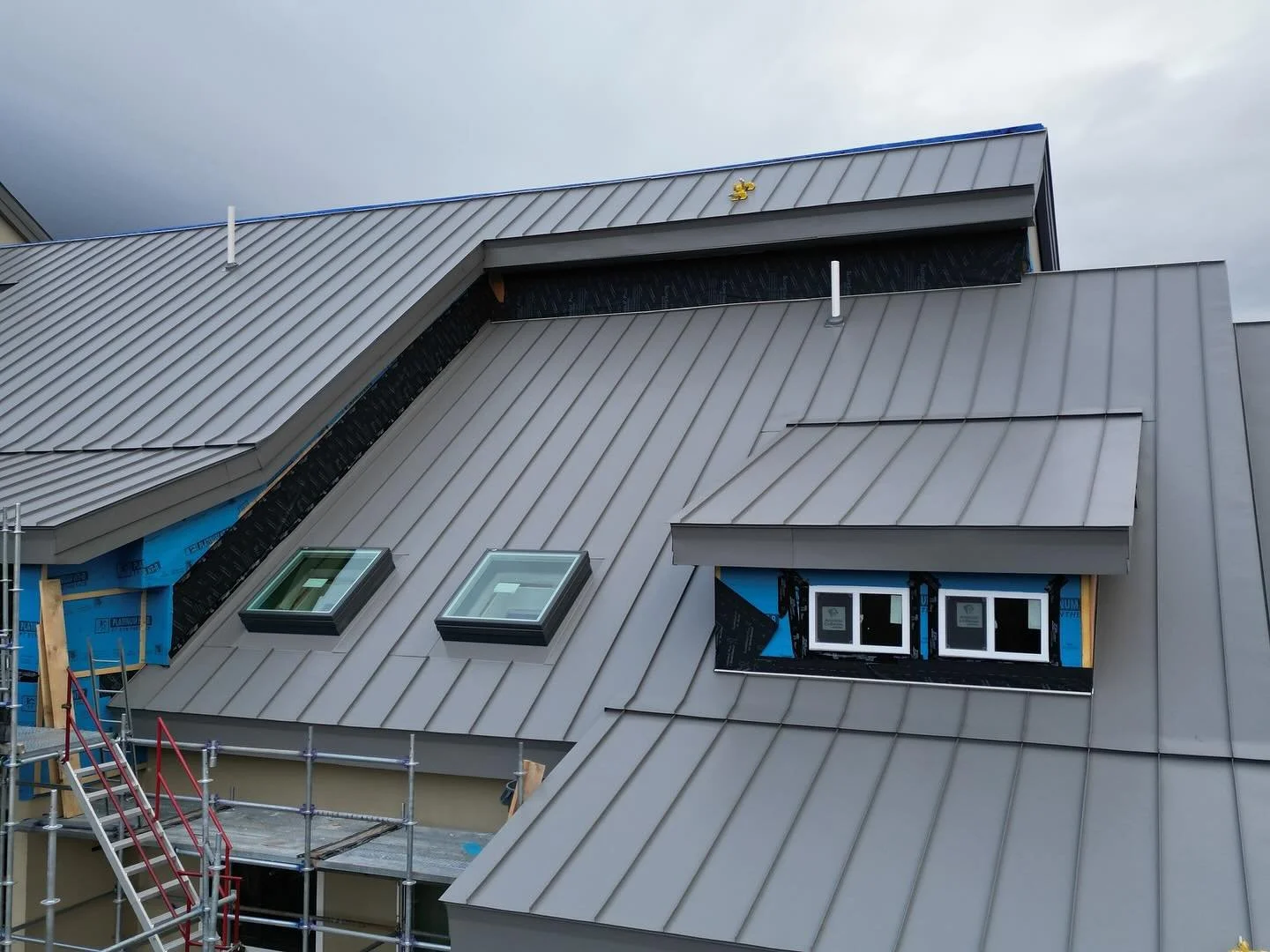More skylights installed in a standing seam metal roof using the EZ Curb. Looks great, quick install, and welded water-tight protection. 
@veluxpro  #veluxtransformingspaces #veluxpropartner  #standingseamroof