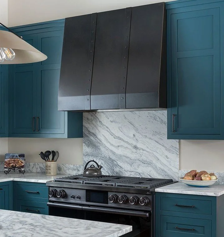 We love the way this hood turned out, and we are also proud of the collaborative process from which it evolved.  We worked closely with the architect and builder, making numerous mockups along the way, to get the details just right.  Swipe to see the