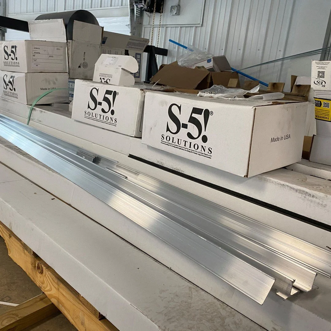 With last night's snow flurries and all of the S-5 snowguards leaving the shop right now, we know that winter is upon us. Give us a call to find out the right snow retention system for you! 🌨 
#snowretention #snowguard #custommetalwork #metalsolu
