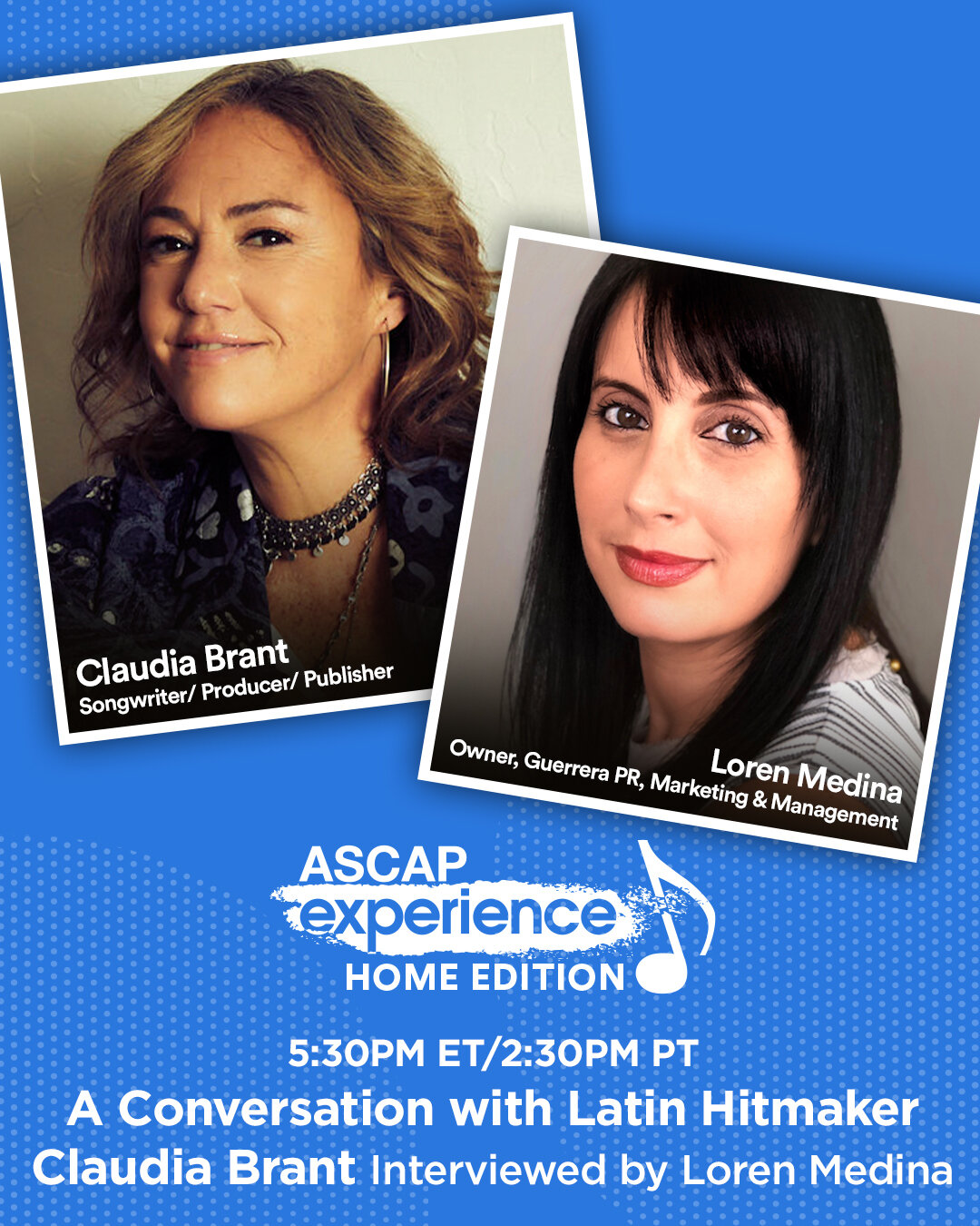 Claudia Brant participó del ASCAP EXPERIENCE