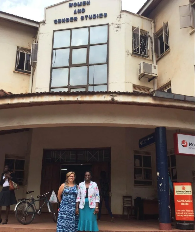 Jennifer and her onsite mentor Dr. Florence Kyoheirwe Muhanguzi outside the Department of Women and Gender Studies.