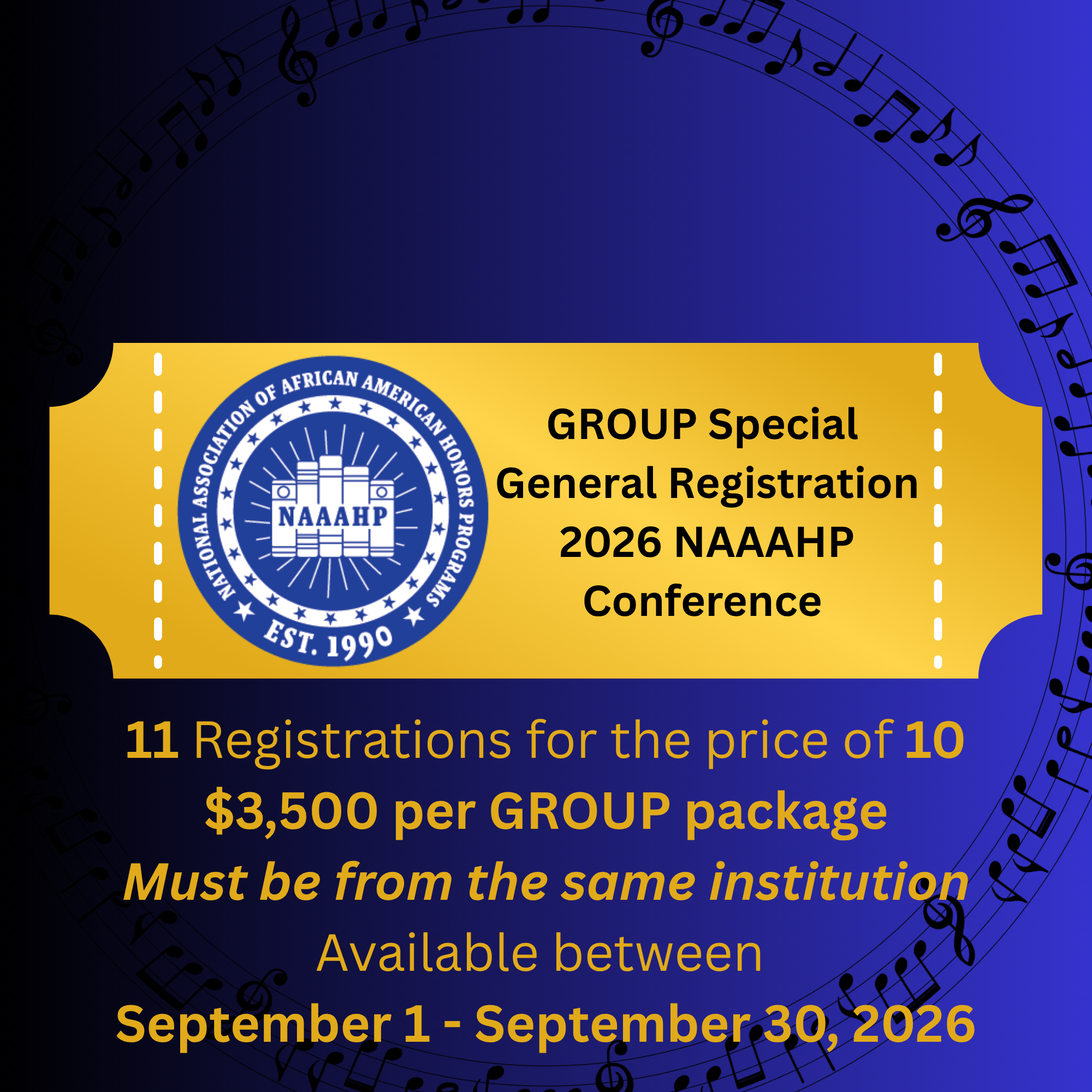 NAAAHP 2026 Conference Registration Group Package (BUY 10 Get 1 Free) *** available September 1st - September 30th
