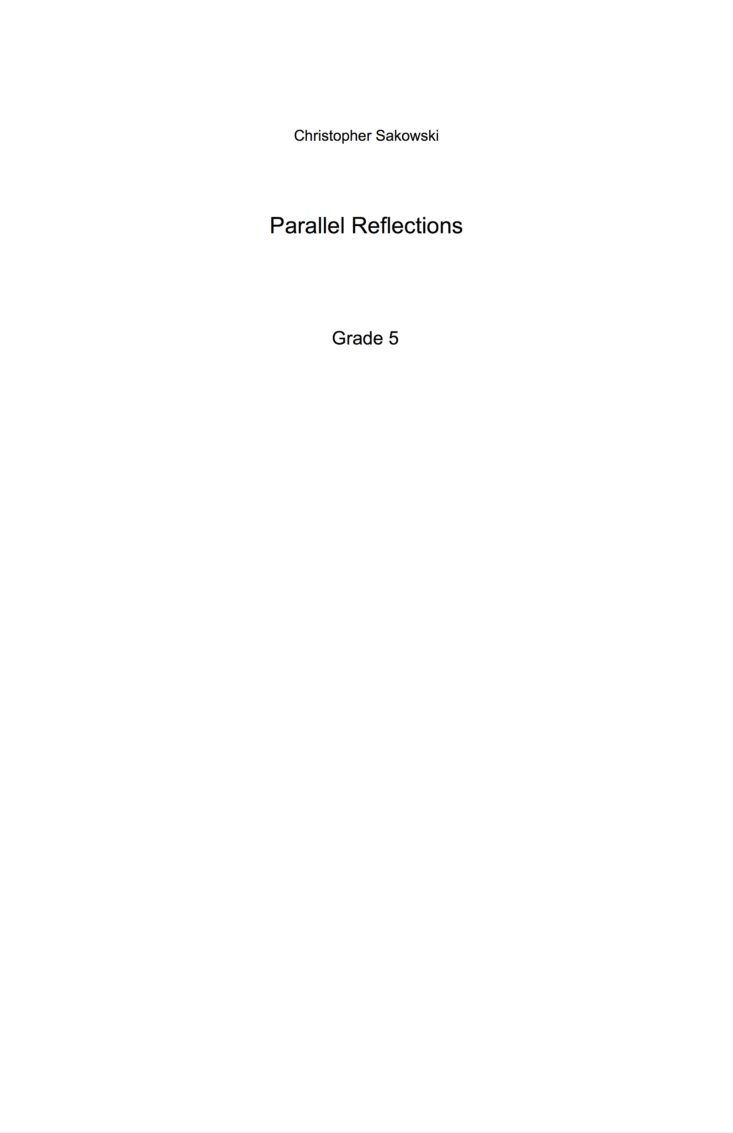 Christopher Sakowski Music Parallel Reflections 1