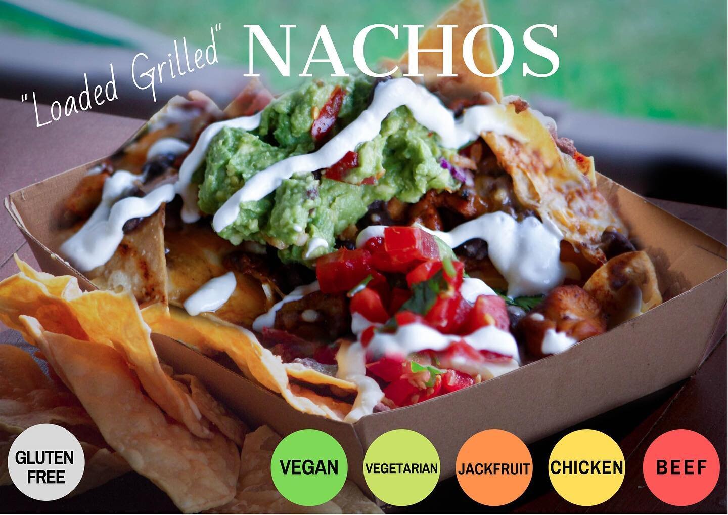 NACHOS : loaded*grilled to order*gluten free by nature*
Our number one choice @splendourinthegrass winner best food 2018 and 2019 ...... 
Order it your way.....
VEGAN ... using locally owned crap free plant based cheese from @dairyfreedownunder_  #ve