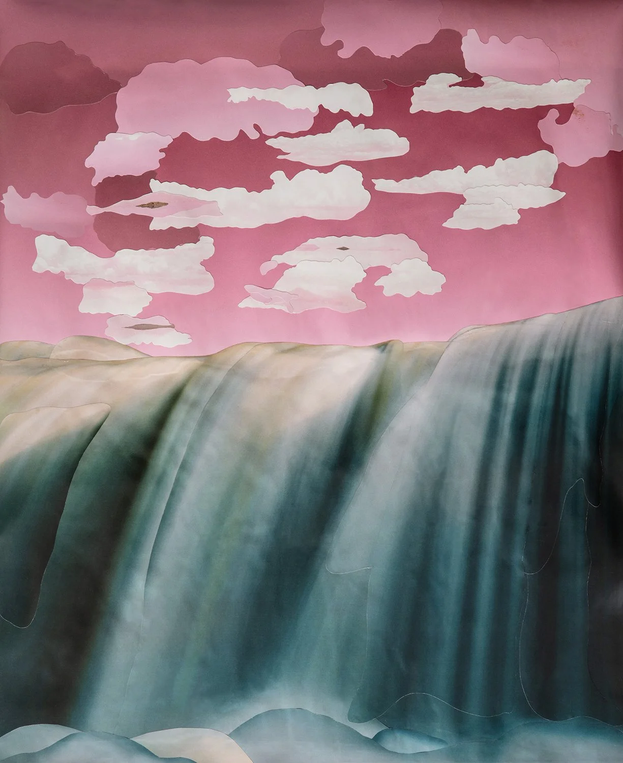  “Water remembers the sky”, 28×36”, collage on paper, 2024 