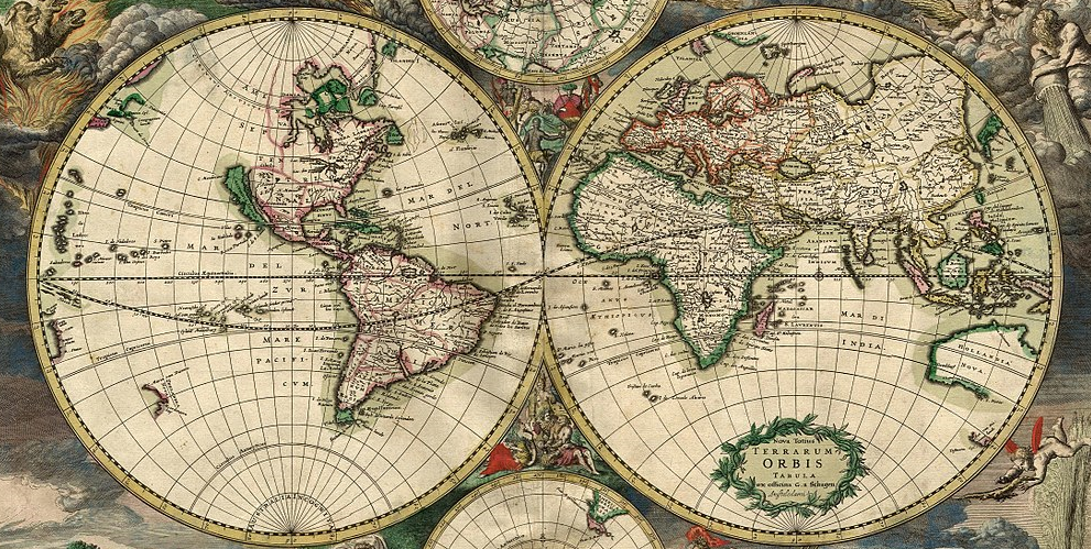 World map by Gerard van Shagen, Amsterdam, 1689