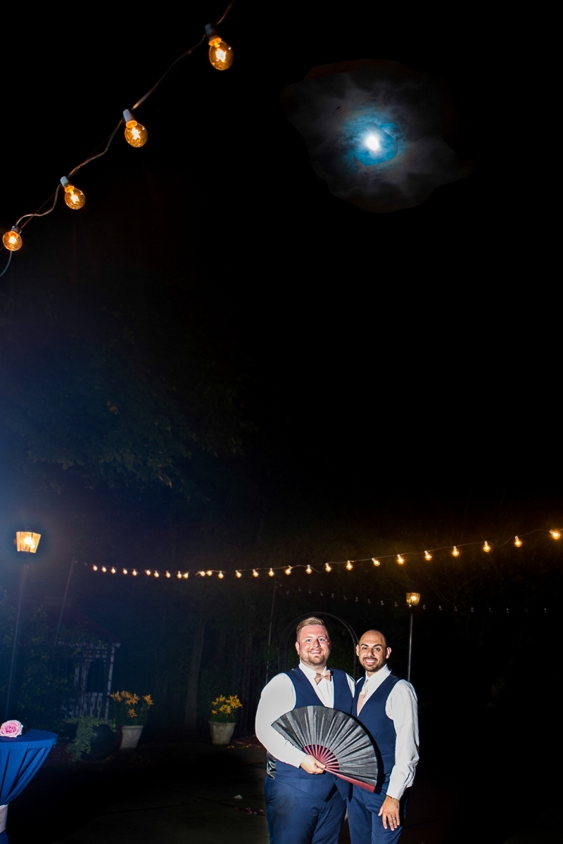 Raleigh wedding night portrait at The Garden on Millbrook