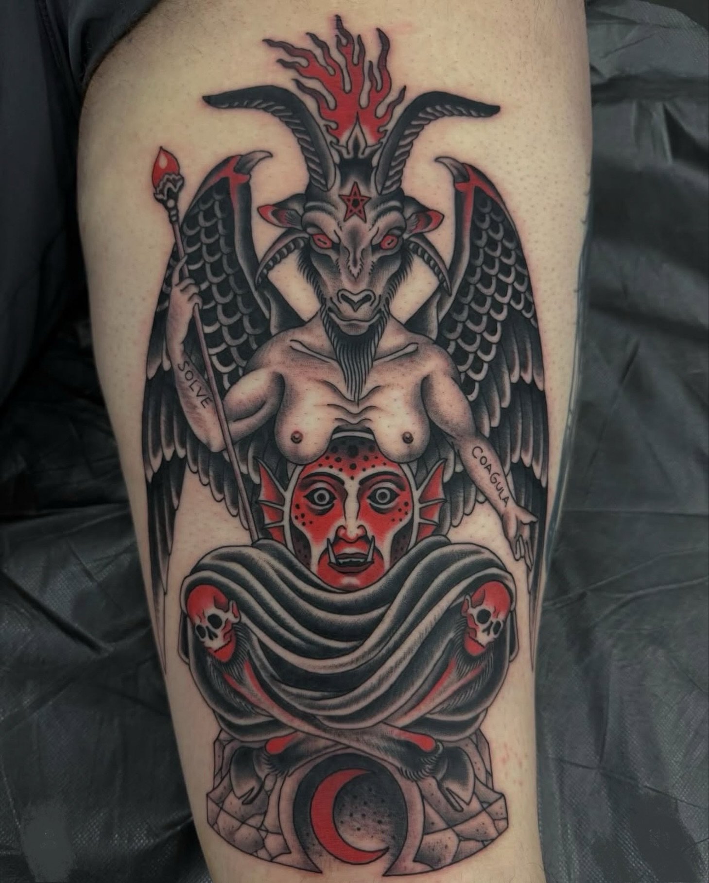 Baphomet banger by Charles Russ.

@charlesrusstattoos books are open for tattoos. For Baphomets &amp; blasphemy made custom,
Email 
⬇️⬇️⬇️

charlietunart@gmail.com
&bull;
&bull;
&bull;
&bull;
&bull;
&bull;
&bull;
&bull;
#seattletattoo #baphomettattoo