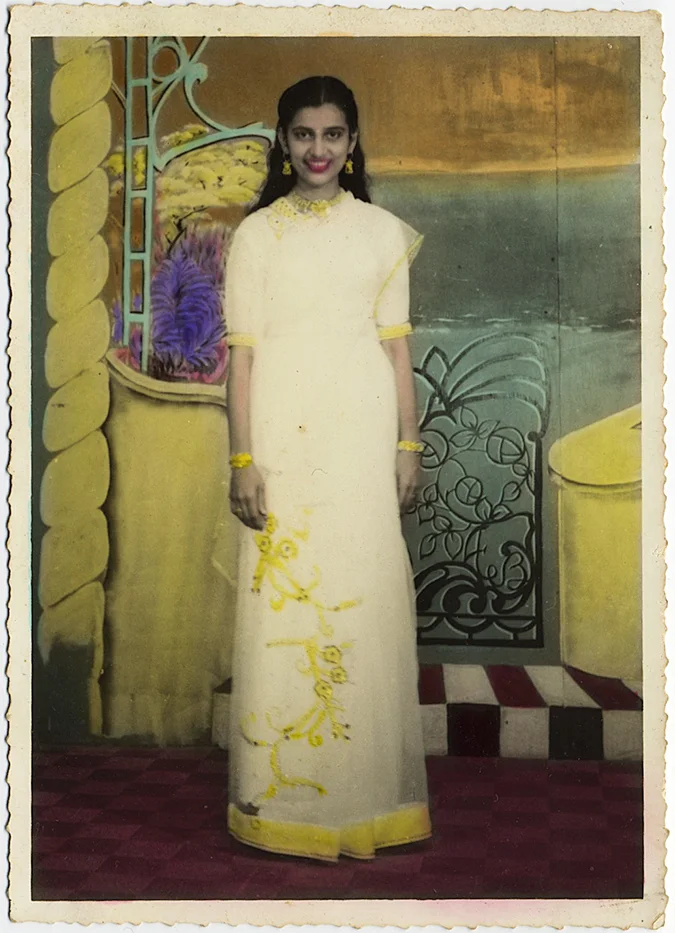 Hand-tinted Indian Woman (Mrs. K. A. Mohammedbhai to Kulsum M Abbas), undated from the collection of Nigel Maister