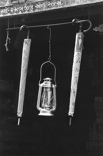 Bhupendra Karia, Lamp and Two Umbrellas, Baroda, 1968