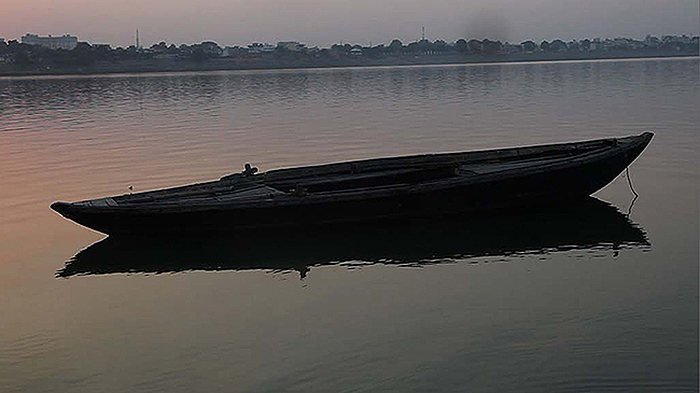 Atul Bhalla, Still from Adrift (On Dvaipayana) , 2014, Three-Channel Video Projection.