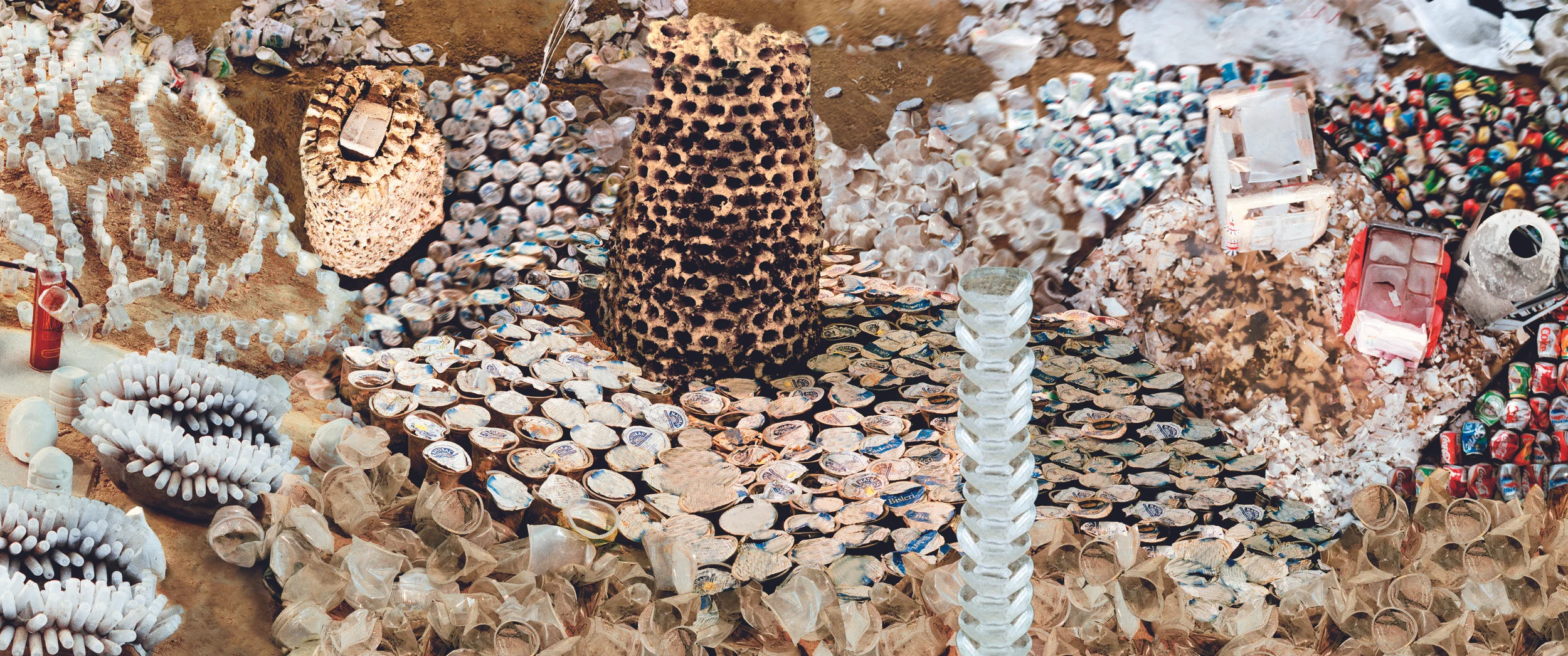 Vivan Sundaram, Reef (with Tower) , from the series Trash , 2008 Archival Digital Print 39.5 x 94.5"