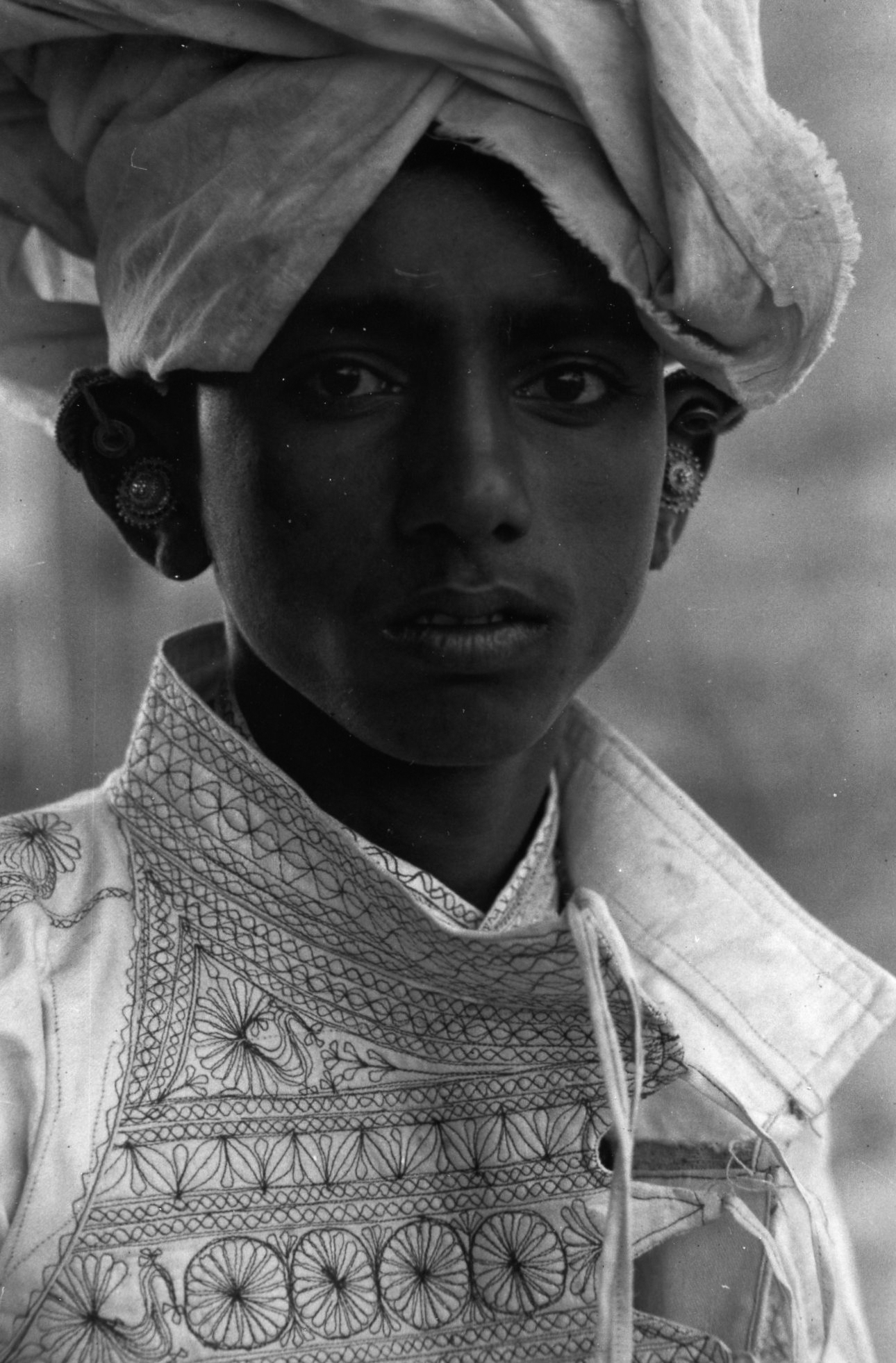   Young Boy Wearing Turban &amp; Earrings, Calcutta , 1959 