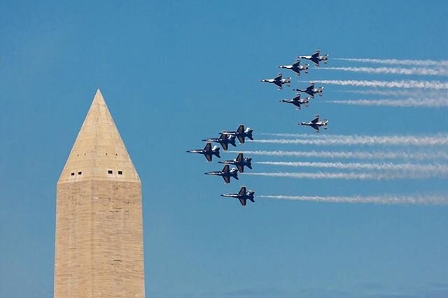 Photos by my son, Owen | Washington, DC flyover by the Navy&rsquo;s Blue Angels and Air Force&rsquo;s Thunderbirds | Hats off to our first responders, medical professionals, law enforcement, store clerks, restaurant chefs, and all of the heroes keepi