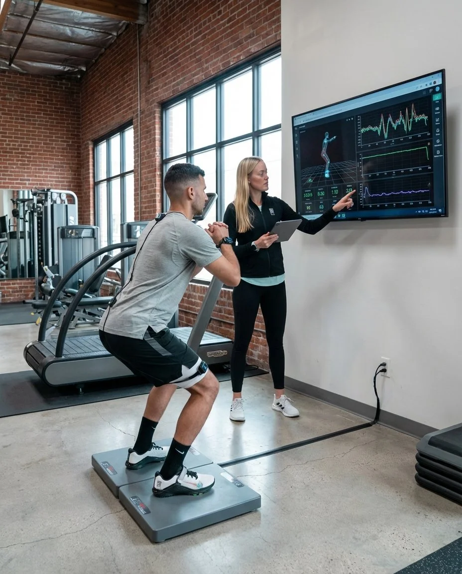 Athlete undergoing movement assessment at a performance physical therapy clinic in Beaverton