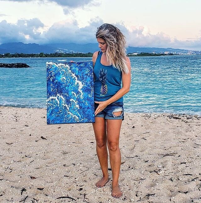 Aloha Friends. ⠀
In just a couple of days we will be celebrating in Kailua during our meet the artist event along with my new favorite gal @katreederart 🥳

I love all the questions I get about the paintings in my &quot;For the Sea&quot; series--Like