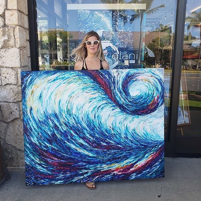 My largest painting &quot;Out with the Tide&quot; is currently available @galleryolani. ⠀
You have to see it in person to really appreciate the texture and size of this painting. ⠀
I am also really excited to announce my next event hosted by @gallery