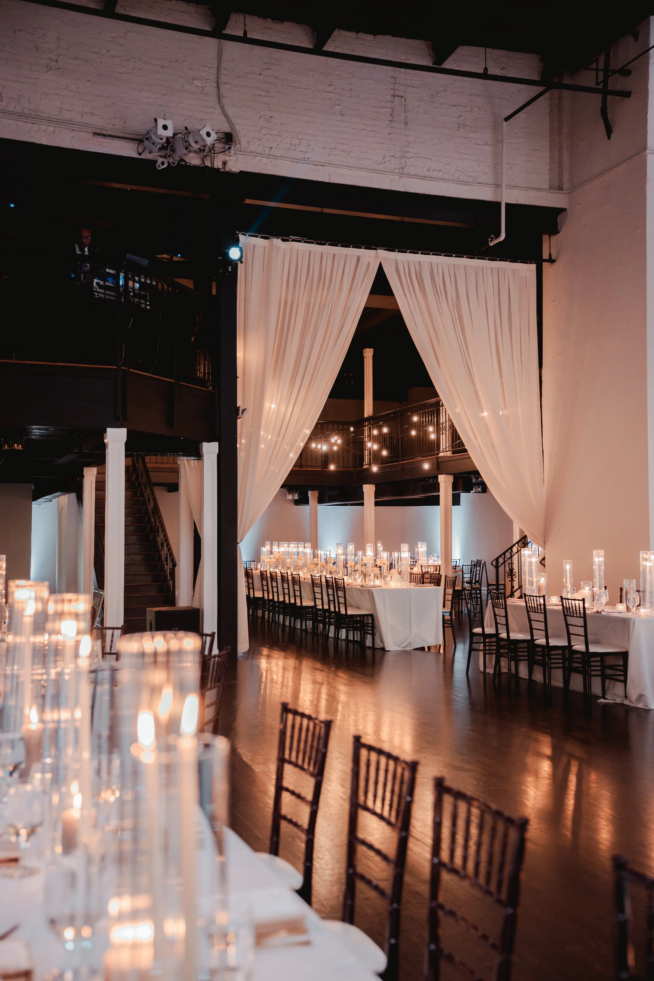 Elevated candle-lit wedding at the historic post office in hampton, virginia