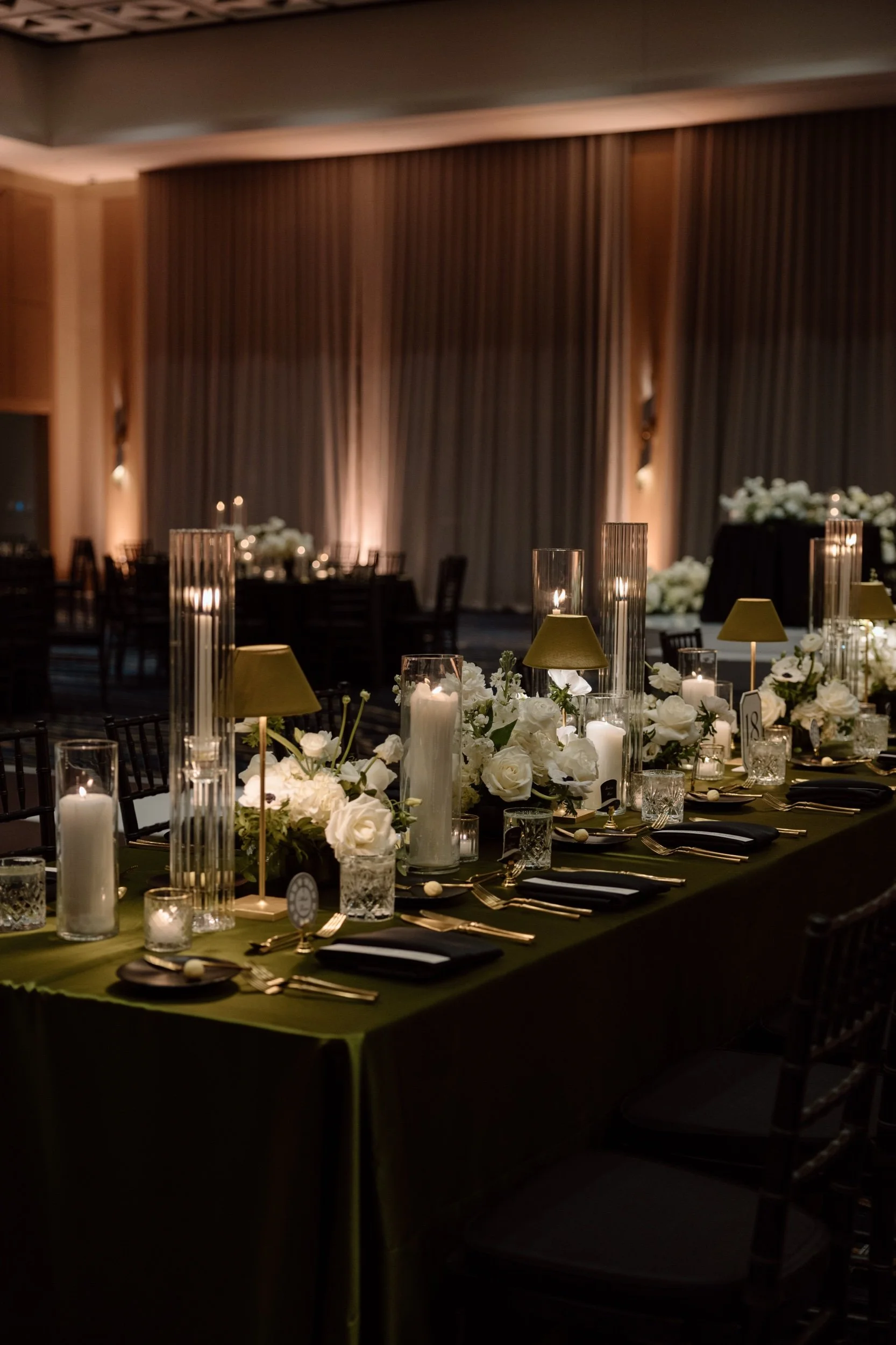 Elevated and luxe wedding reception at the marriott resort in virginia beach virginia new years eve celebration