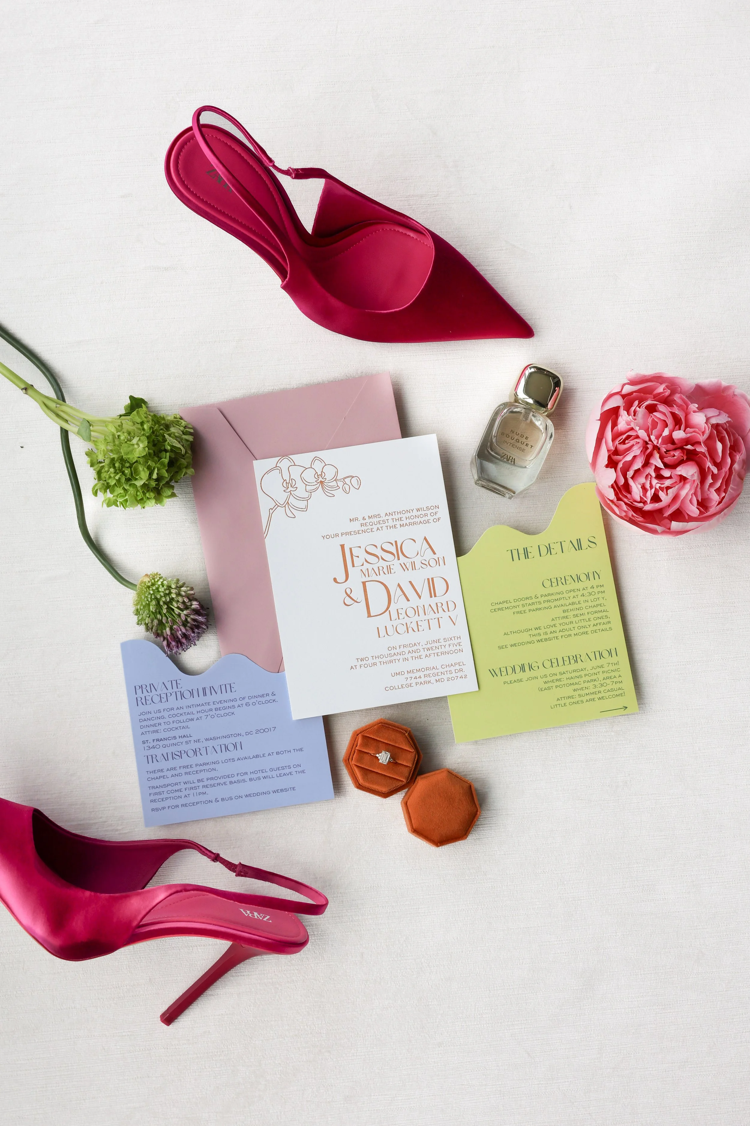 modern color rich wedding inspiration in Washington, D.C