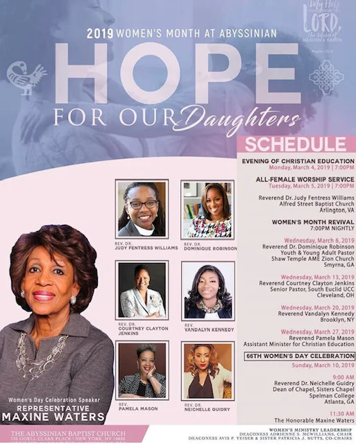 "Freedom Songs" at Abyssinian Baptist Church, Women's Day 2019